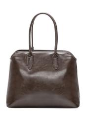 Brown large women's handbag TOREC-1076-1H(Z26) - product view from the back, on a white background.