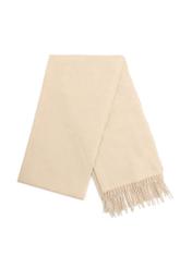 Women's woolen beige scarf SZADT-0092-81(Z25), front view of the folded product on a white background.