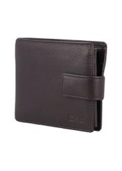 Brown leather men's wallet PORMS-0709-1H(Z26) - diagonal view of the product, on a white background.