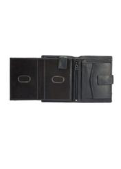 Navy blue men's leather wallet PORMS-0010B-69(W25), interior view of the product on a white background.