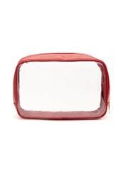 Large red two-piece women's cosmetic bag TOREC-0874A-41(Z25), back view of the product on a white background.