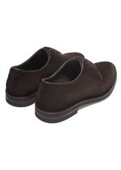 Men's dark brown suede shoes BUTYM-0585-1I(Z26), back view of the product on a white background.