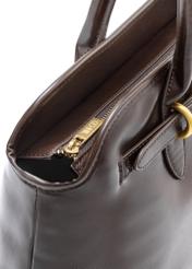 Brown large women's handbag TOREC-1076-89(Z25), close-up of the product detail on a white background.