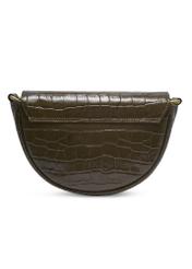Half-round croco khaki women's handbag TORES-1328-8D(Z26) - product view from the back, on a light background.
