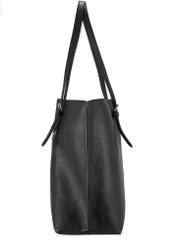 Black large shopper bag TOREC-1088-99(Z25), side view of the product on a white background.