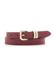Fuchsia women's leather belt PASDS-0321-5E(W26) - front product view, on white background.