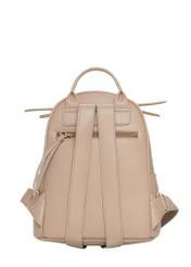 Beige small women's backpack TOREC-1256-1B(Z26). Back view on white background.
