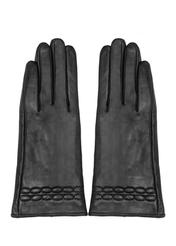 Women's leather gloves with stitching REKDS-0024-99(Z24)