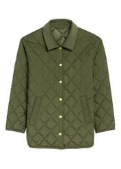 Women's quilted jacket with collar in khaki color KURDT-0596-55(Z25)