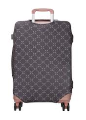 Brown cover for small suitcase AW-013-0006-1P-S(W26), product view from the back on the suitcase.