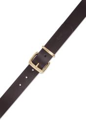Brown leather women's belt PASDS-0312-1I(Z26), product view from above on white background.