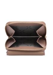 Small pink leather women's wallet PORES-0802H-5D(W26), product view inside on white background.