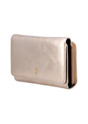 Gold women's leather wallet PORES-1027-2X(Z26), angled product view on a white background.