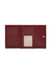Burgundy women's wallet POREC-0426-49(Z25), product view from the inside on a white background.