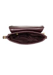 Burgundy small messenger bag TOREC-1254-4D(Z26), product view from above on a white background.