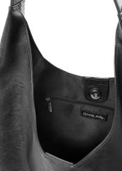 Black women's shopper shoulder bag TOREC-1385-99(Z26). View from the inside on a white background.