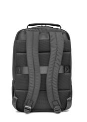 Black men's backpack TORMN-0368-99(Z25), product view from the back on a white background.