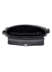 Black women's handbag with buckle TOREC-1370-99(Z26), product view inside on white background.