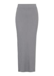 Gray ribbed maxi skirt SPCDT-0075-66(W23)-04