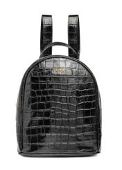 Black leather croco women's backpack TORES-1236-9G(W26), product view from the front on a white background.