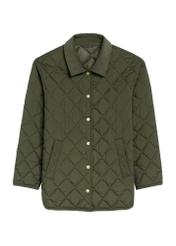 Women's khaki collar jacket KURDT-0596-55(Z25) - front product view on white background.