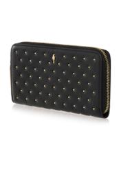 Large black women's wallet with rhinestones POREC-0346-99(Z23)-03