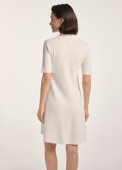 Cream women's dress SUKDT-0243-12(Z25), product visible from the back on the model, half of the silhouette visible.