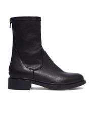 Black leather women's ankle boots BUTYD-1296-99(Z26), side view of the product on a white background.