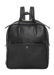 Black leather women's backpack TORES-1313-99(Z26). Front view on a white background.
