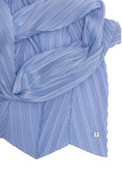 Blue women's scarf with crease SZADT-0157-60(W23)-02