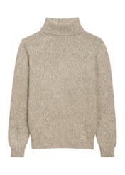 Light beige men's wool turtleneck SWEMT-0214-1A(Z26), front product view on white background.
