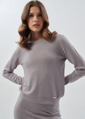 Women's grey sweater SWEDT-0193-91(Z23)-01