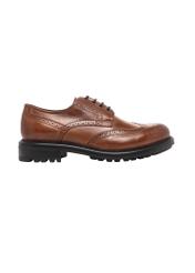 Brown leather men's shoes BUTYM-0548-1H(Z26), side view of the product on a white background.
