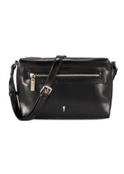 Black women's shoulder bag TOREC-1207-9F(W26), front product view on white background.