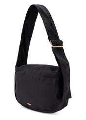 Black nylon women's handbag TOREN-0338-99(W26), diagonal product view on a white background.