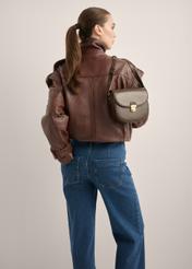 Small semi-circular brown women's messenger bag TOREC-1390-1H(Z26)