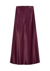 Burgundy long women's skirt SPCDT-0117-4D(Z26), product view from the front on a white background.