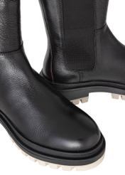 Women's black leather boots BUTYD-0949A-98(Z23)-05