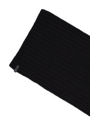 Black woolen men's scarf SZAMT-0030-99(Z25), close-up of the product on a white background.