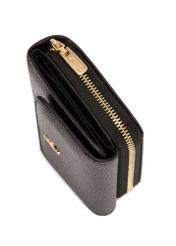 Black leather women's wallet with RFID protection PORES-0825RFID-9I(Z26), top view of the product on a white background.