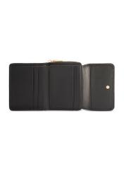 Small black leather women's wallet PORES-0802R-9I(W26), product view inside on white background.