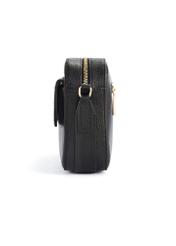 Women's leather black messenger bag TORES-1155-99(Z25) - side view of the product on a white background.