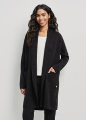 Black women's basic cardigan KARDT-0041-99(W24)-01