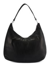 Black leather women's handbag TORES-1242-99(W26), product view from the back on a white background.