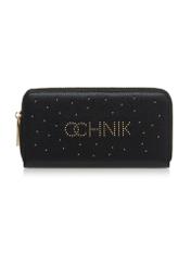 Large black women's wallet with rhinestones POREC-0354-99(Z23)-01