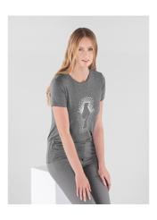 Grey Women's T-shirt with oriole TSHDT-0070-91(Z20)-01