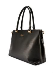 Leather black women's shopper handbag TORES-1204-9I(W26), diagonal product view on a white background.