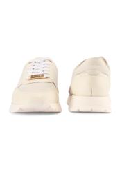 Cream leather women's sports shoes BUTYD-1099-11(Z 25) - front product view on white background.