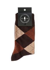 Men's long socks with pattern SKAMT-0197-1H(Z26), product view with packaging on white background.