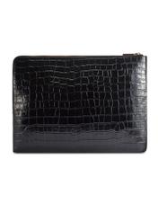 Black leather women's briefcase TORES-0853F-9G(W26) - product view from the back, on a white background.